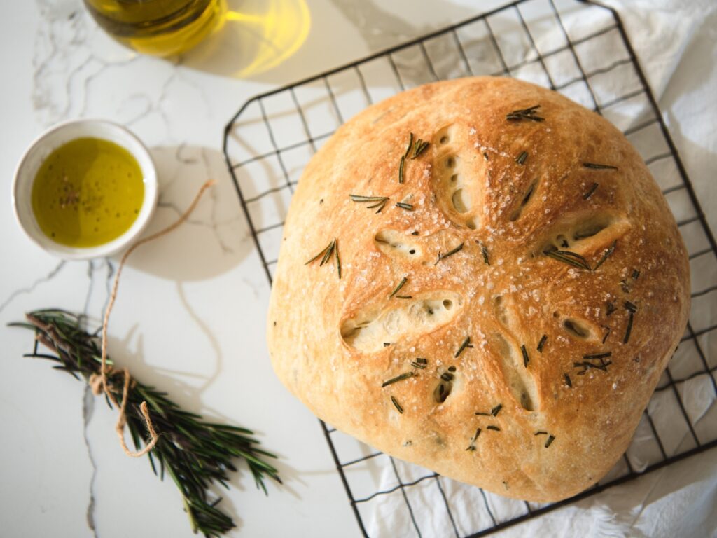 No-Knead Rosemary Parmesan Bread