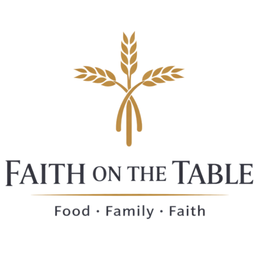 white logo faith on the table