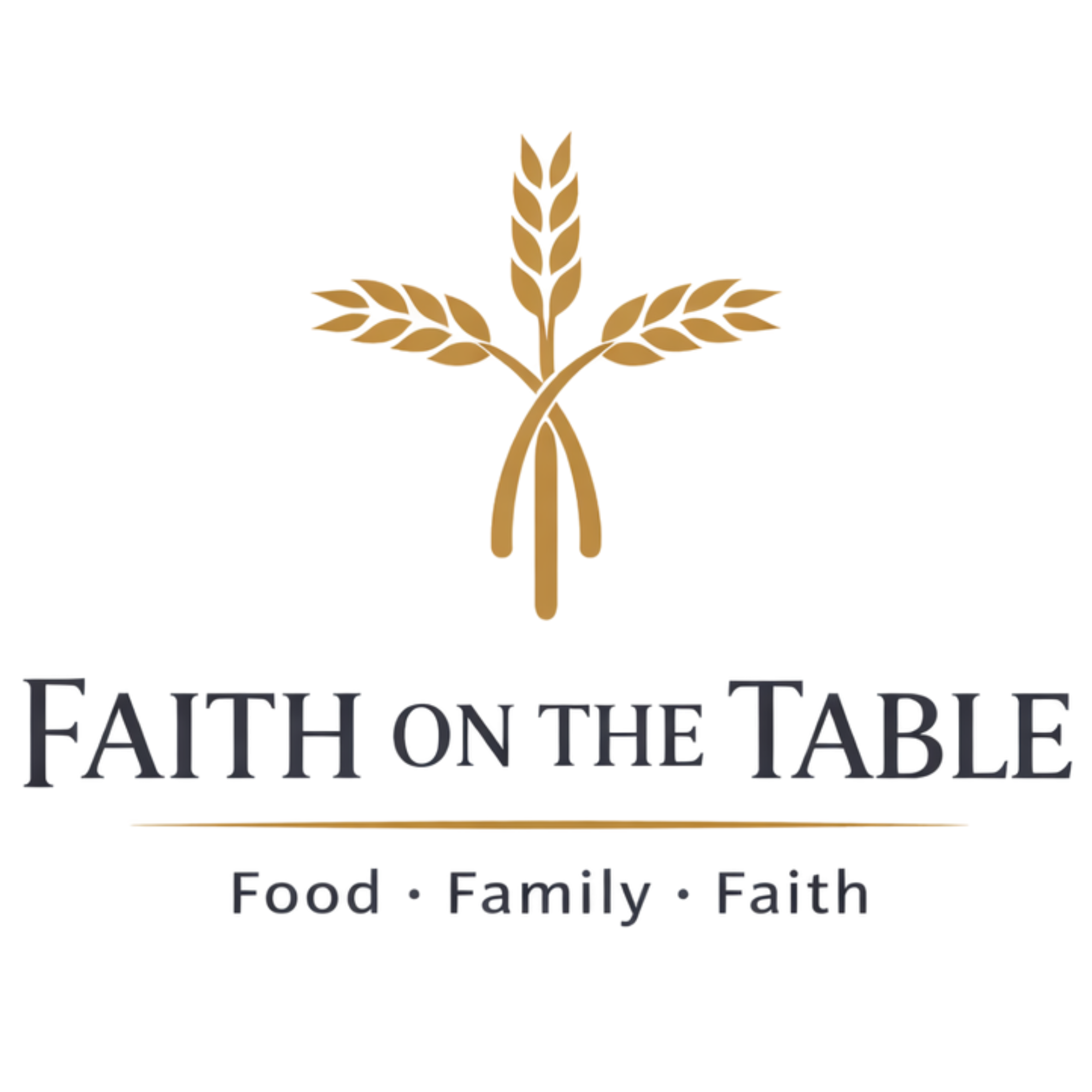 white logo faith on the table